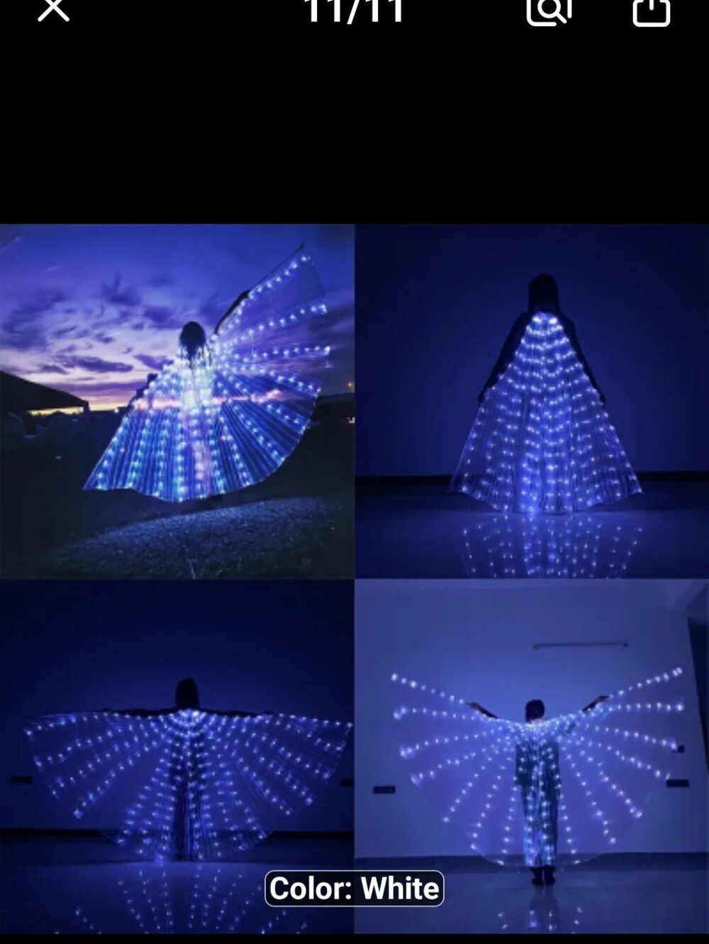 NEW LED ANGEL WINGS Abdominal Dance Wings, Lights It Is White Or MULTI COLOR!!! - Picture 14 of 16